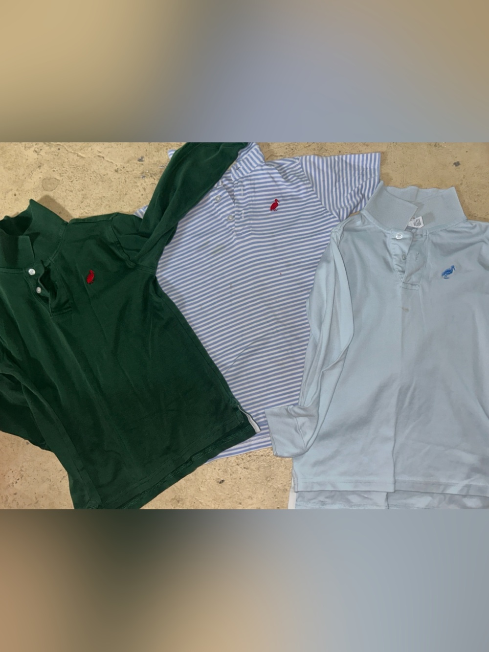The Beaufort Bonnet Company Green, Light Blue & Blue Stripe Polo Trio